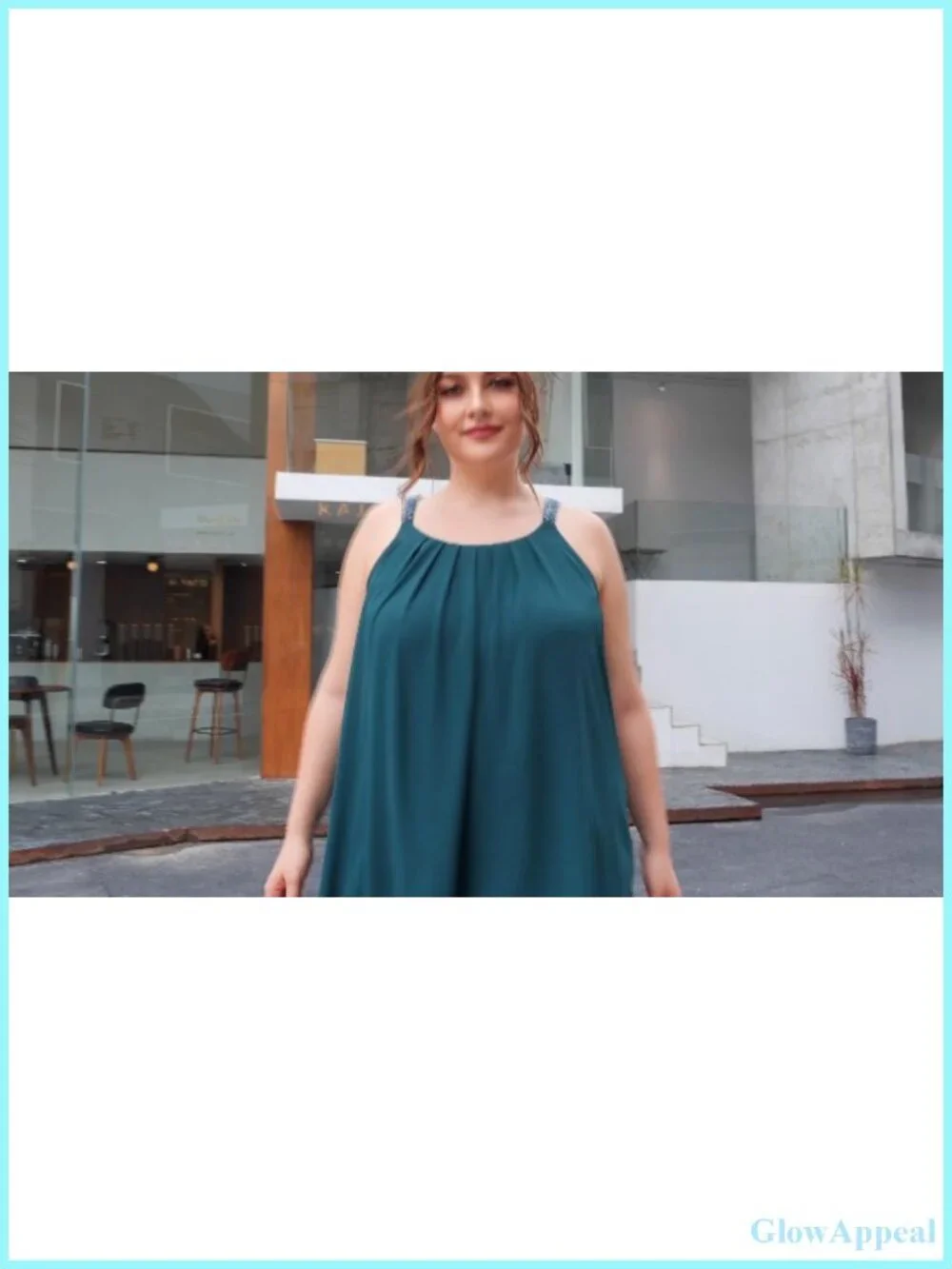 Plus Size Pleated Chiffon Tank Top with Beaded Strap